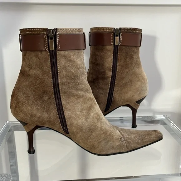 Casadei Camel Beige Suede Boots - Picture 4 of 11